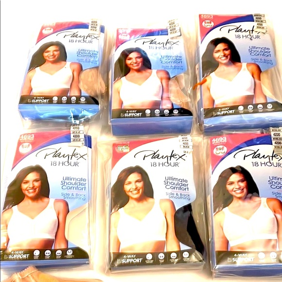 6 NWT Sz 42DD PLAYTEX 18 HOUR Comfort Bras with Wide Straps and Seamless Design - Picture 1 of 4